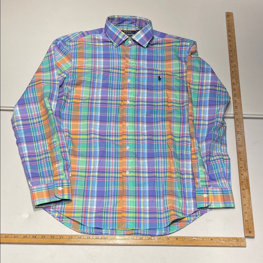 Polo Ralph Lauren size Large Slim Madras print dress Shirt